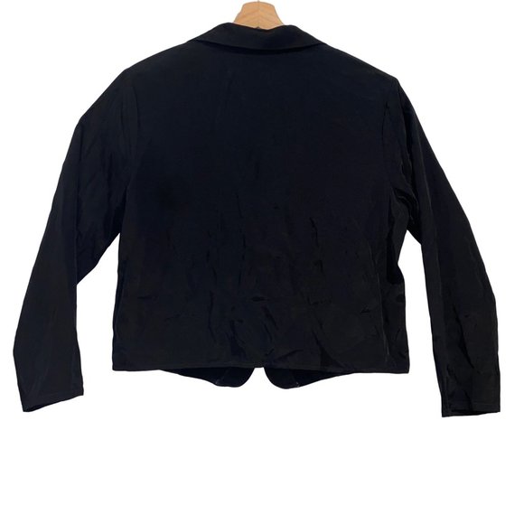 Vintage Jaclyn Smith Petite Lightweight Blazer Cardigan Black Size 12 Womens Sho - Picture 5 of 5